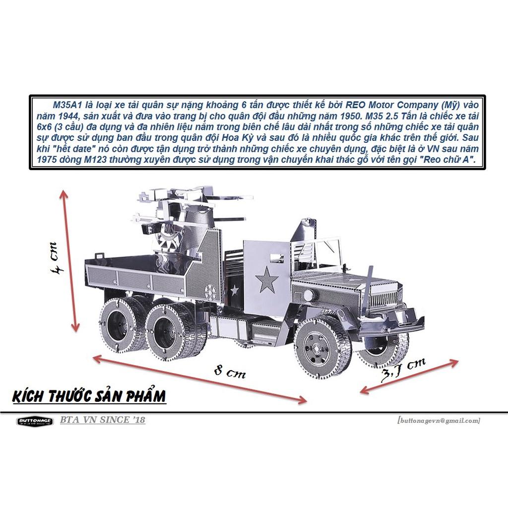 Mô Hình Lắp Ráp 3d Xe Tải Quân Sự M35A1 Quad.50 - Hoa Kỳ