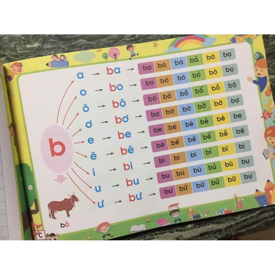 Tập Đánh Vần Tiếng Việt Bé 4-6 Tuổi +Tặng Kèm flashcard gồm chữ cái và chữ ghép