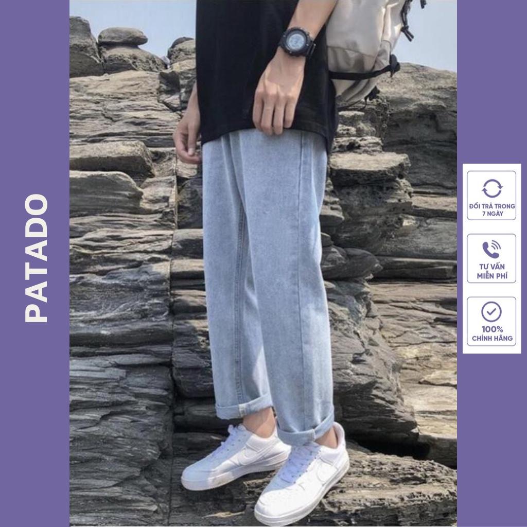 Quần jean baggy nam vải bò ống suông rộng mã TR01 style hàn quốc