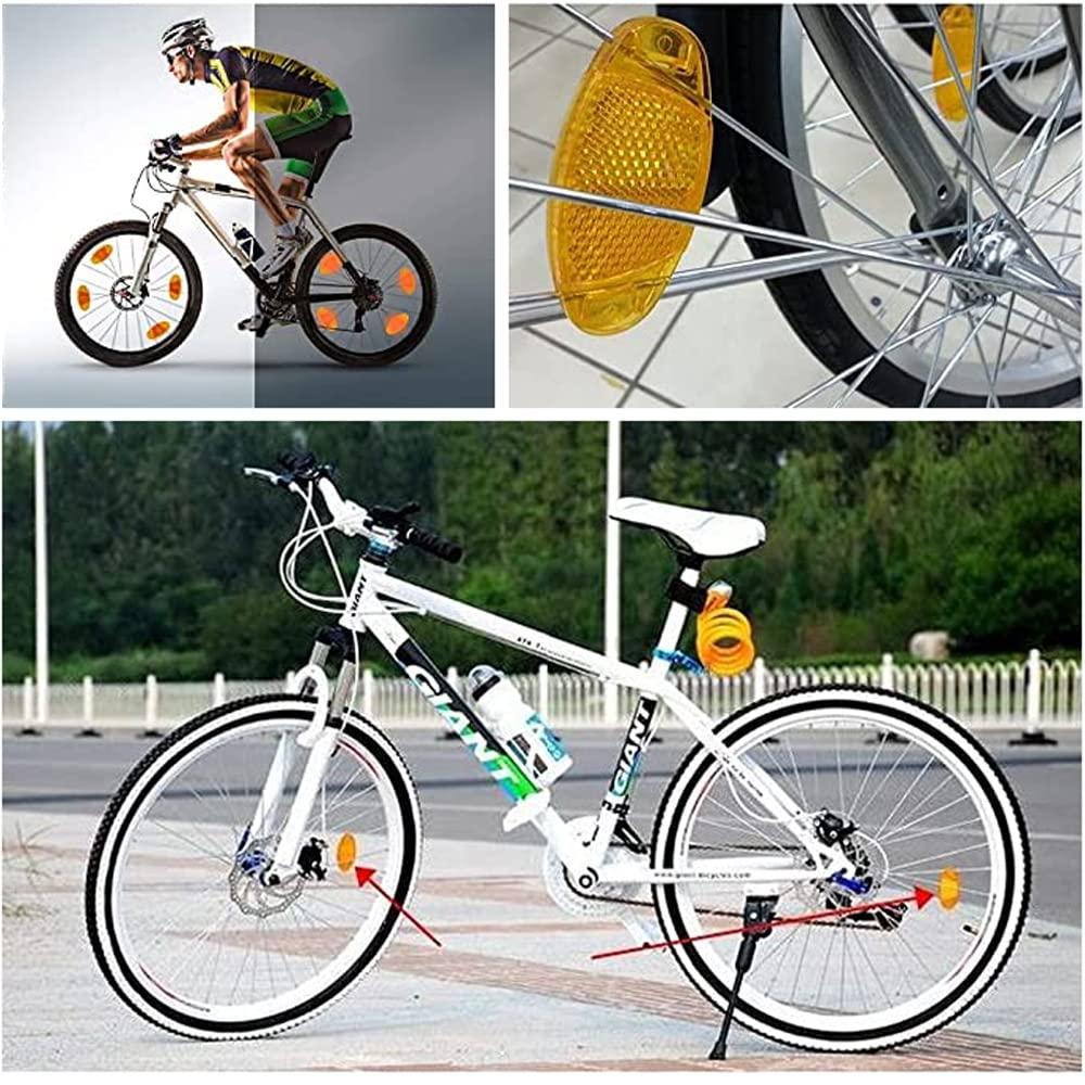 Phản xạ xe đạp, 12 mảnh màu cam/trắng mắt mèo phản chiếu xe đạp, đèn cảnh báo xe đạp, chức năng phản xạ mạnh và khả năng hiển thị tốt, người phát ngôn xe đạp phản xạ