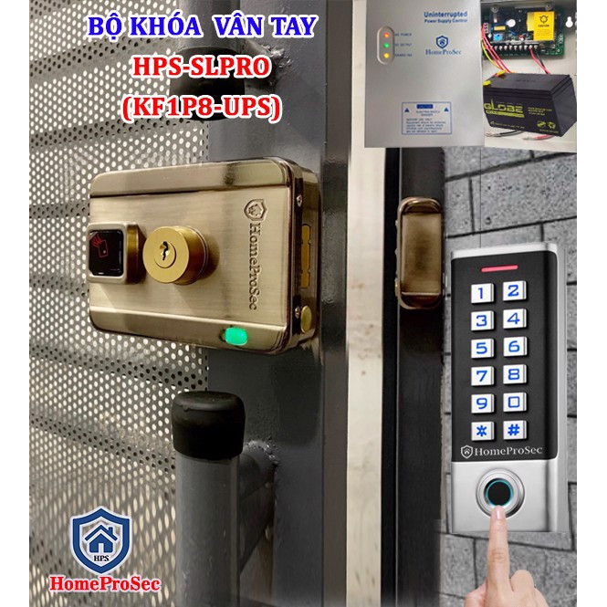 Bộ khóa cổng vân tay thông minh HomeProSec HPS- SLPRO ( KF1P8 - UPS)