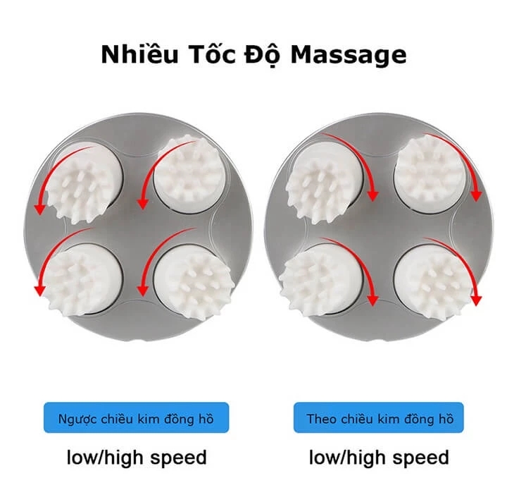 Máy massage đầu mini 3D đa năng kết hợp mát xa toàn thân tăng cường lưu thông tuần hoàn máu, thư giãn cơ thể