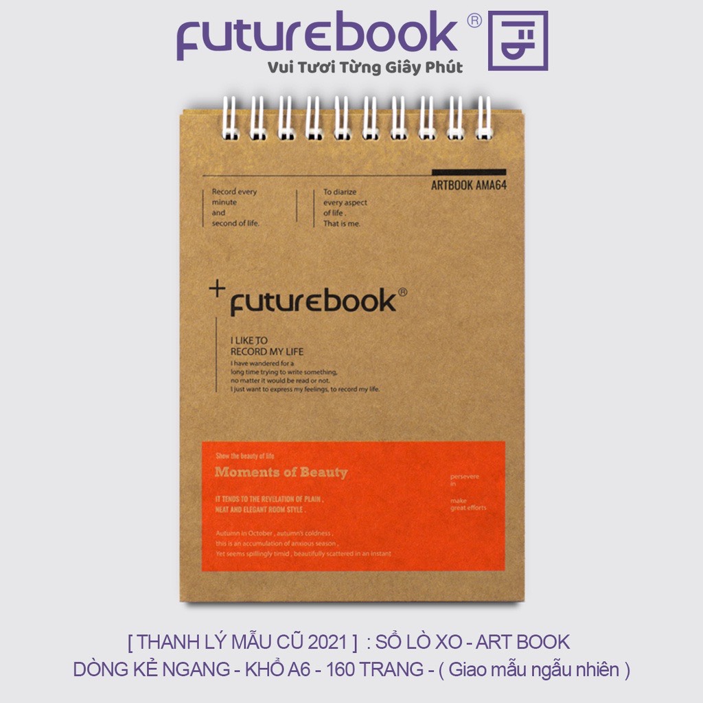 [Thanh lý Mẫu Cũ 2021] Sổ Lò Xo Art Book A6- Kẻ Ngang- 160 Trang. MSP: A6LX6 . VPP FUTUREBOOK. Giao mẫu ngẫu nhiên.