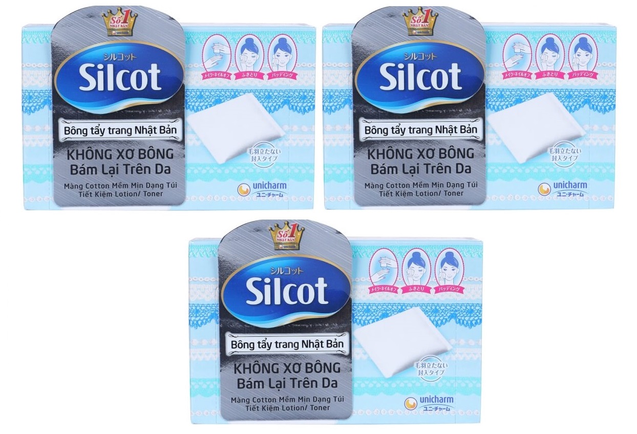 Bộ 4 hộp bông tẩy trang Silcot (82 miếng/hộp)