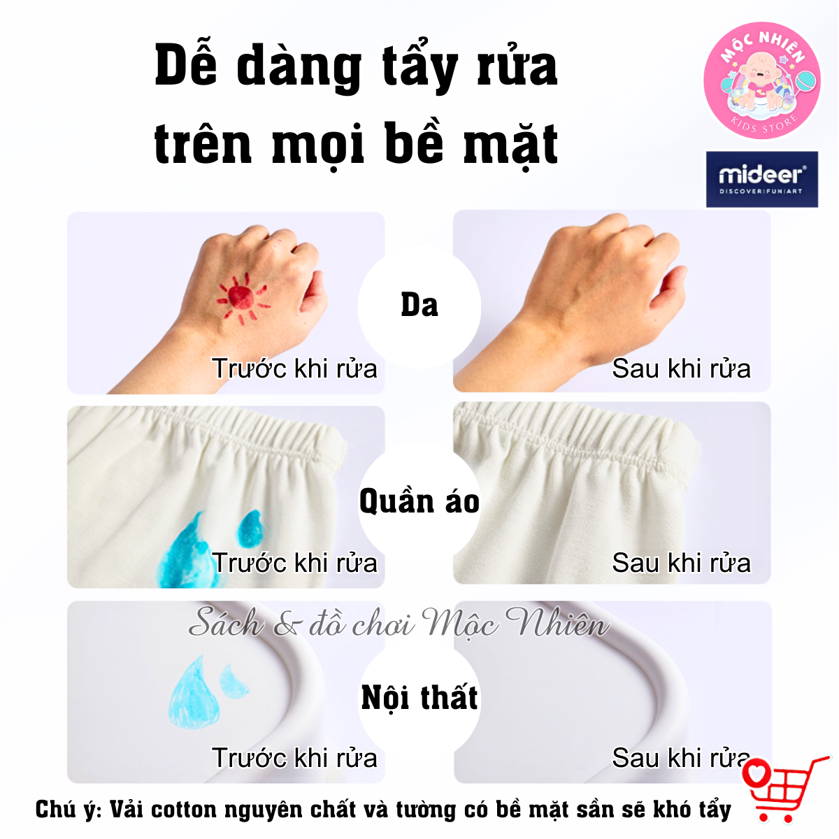 Bút lông màu nước xóa được an toàn cho bé Let's Paint Washable Marker Mideer