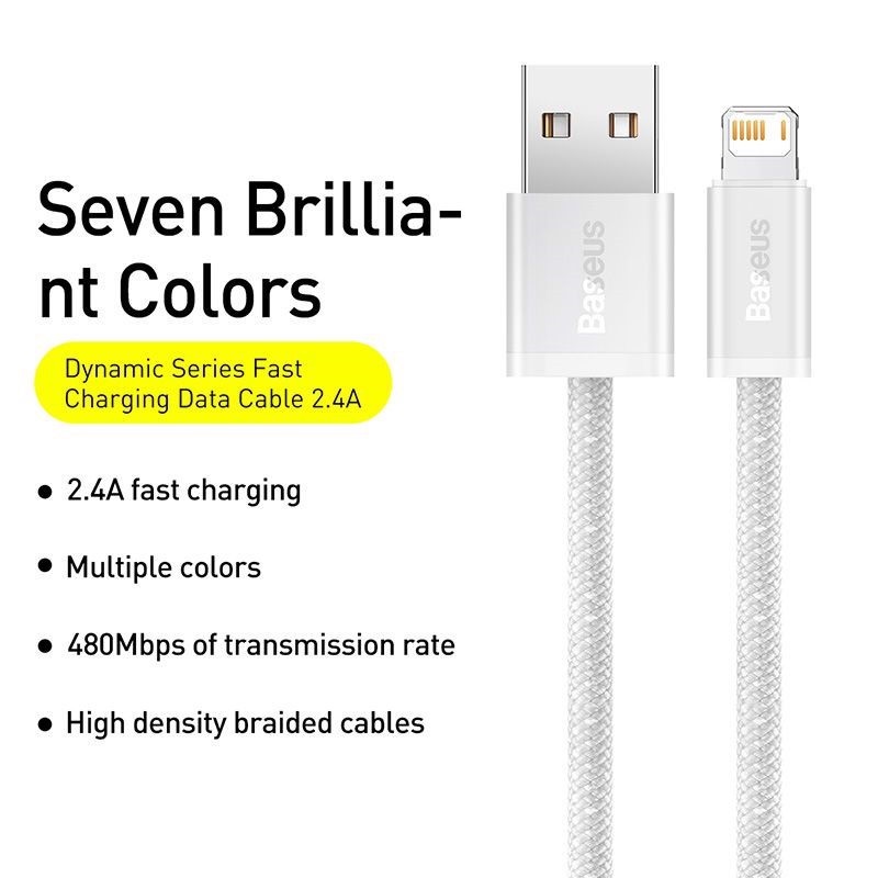 Cáp Sạc Nhanh Baseus Dynamic Series dùng cho iPhone ( USB to IP, 2.4A Fast Charging Data Cable) - Hàng chính hãng