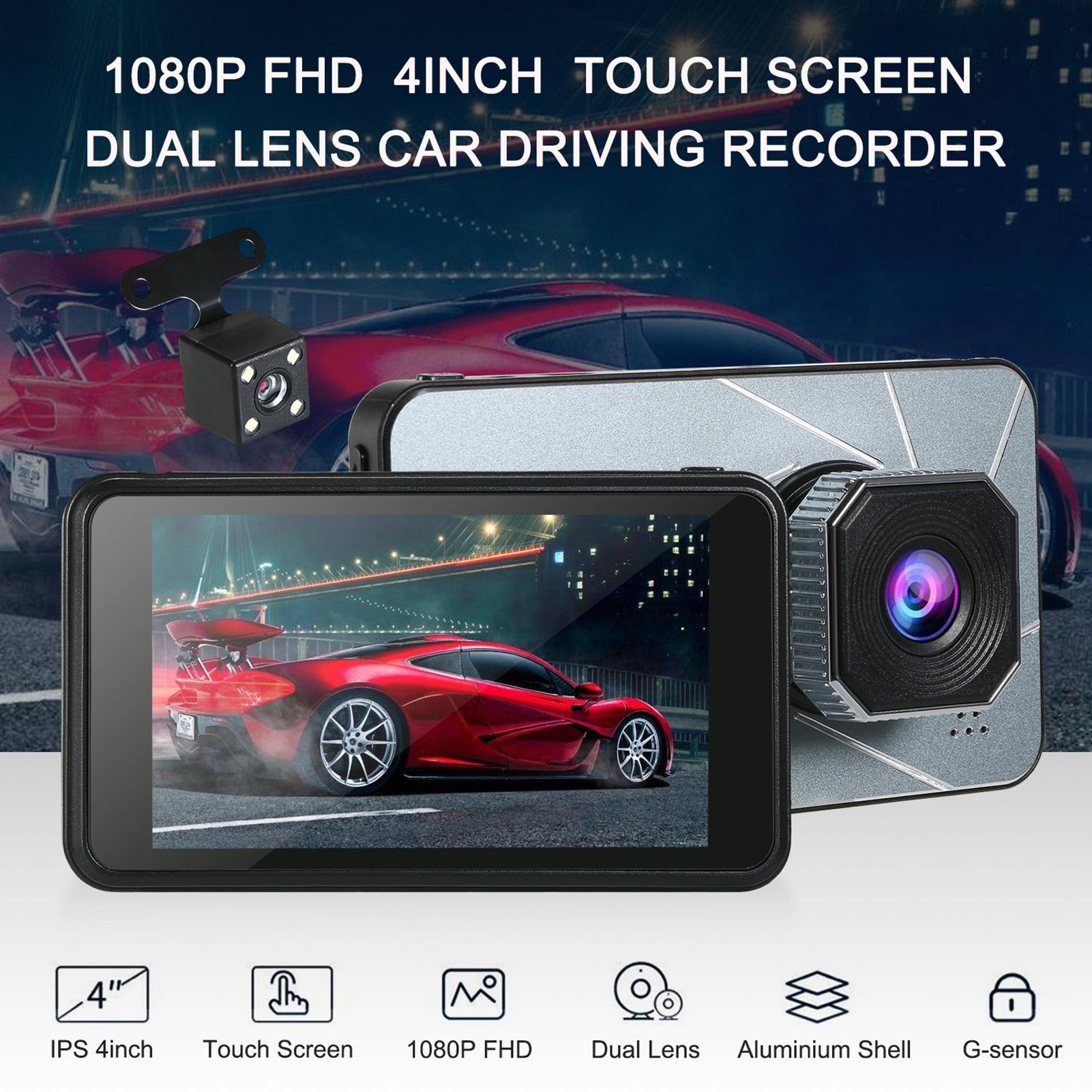 1080P HD Car DVR Dash Cam Car Driving Recorder Dual Len Vehicle Camcorder Loop-cycle Recording G-sensor Motion Detection