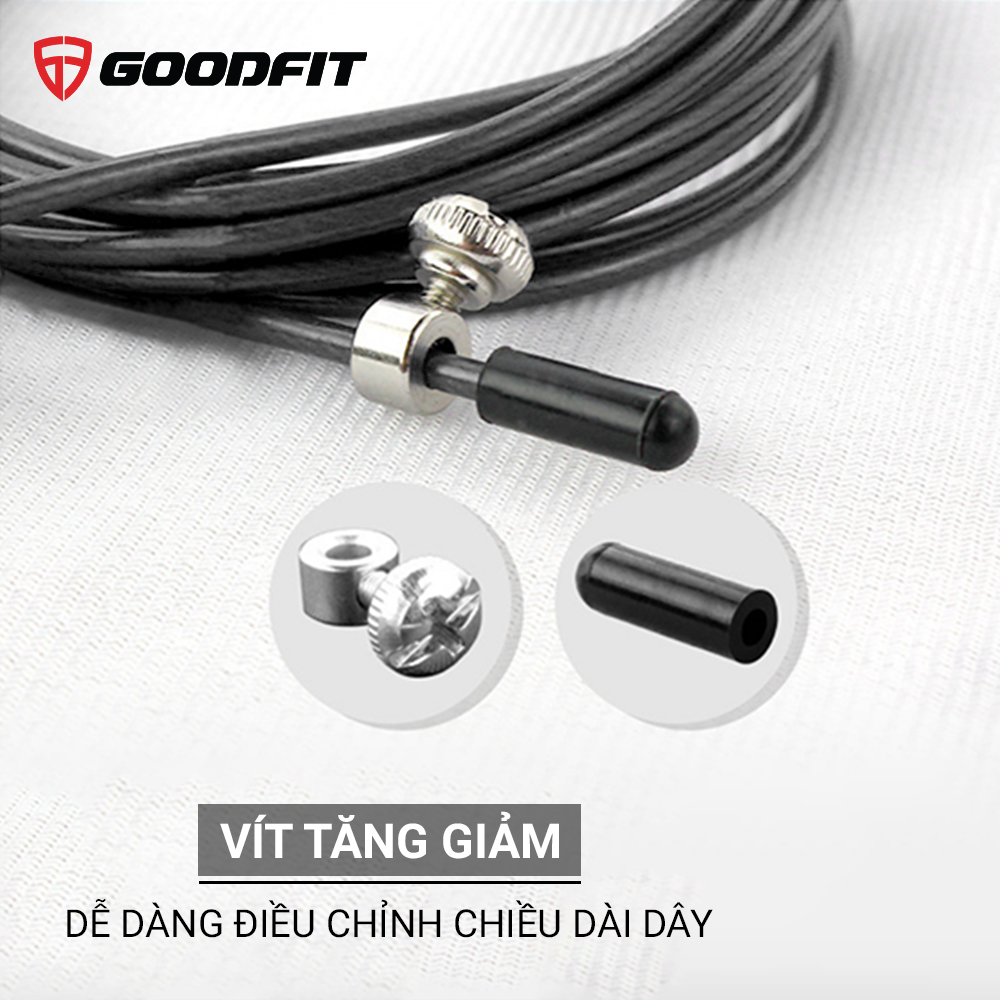 Dây nhảy lõi thép, dây nhảy thể dục, thể lực GoodFit chiều dài 3m, trục xoay 360 độ Goodfit GF901JR