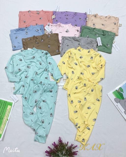 Bộ thun cotton lạnh họa tiết gấu cổ 3 phân cho bé 1-5 tuổi️ chất thun bún mềm mịn️