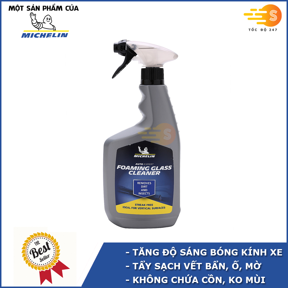 Dung dịch vệ sinh gương Michelin Foaming Glass Cleaner 31395 - 650ml - Hàng chính hãng