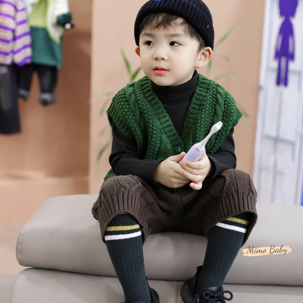 Quần đùi len vặn thừng mùa thu đông cho bé style Hàn Quốc QA62 Mimo Baby