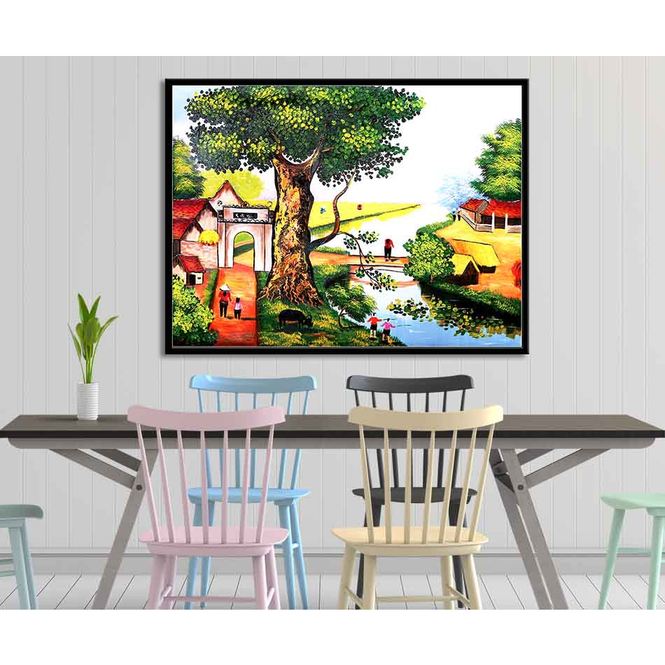 Tranh canvas treo tường làng quê Việt Nam - QVN024