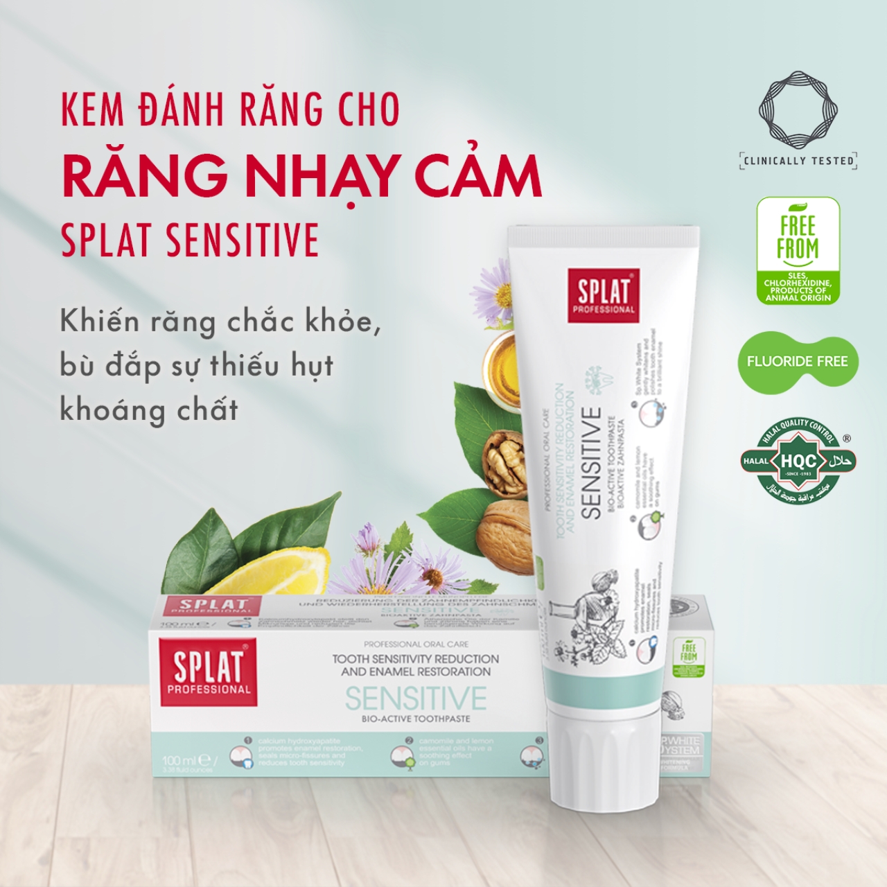 Kem Đánh Răng Giảm Ê Buốt SPLAT Sensitive Professional Giúp Giảm Ê Buốt, Phục Hồi Men Răng Hiệu Quả 100ml