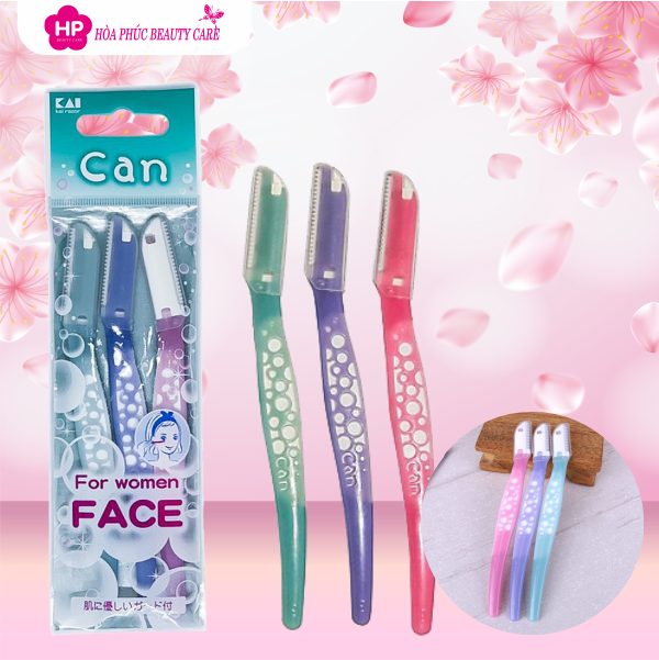 Dao Cạo Lông Mặt Lưỡi Thép Không Gỉ Kai For Women 17810 (Combo Dao Cạo Và Set 24mL)