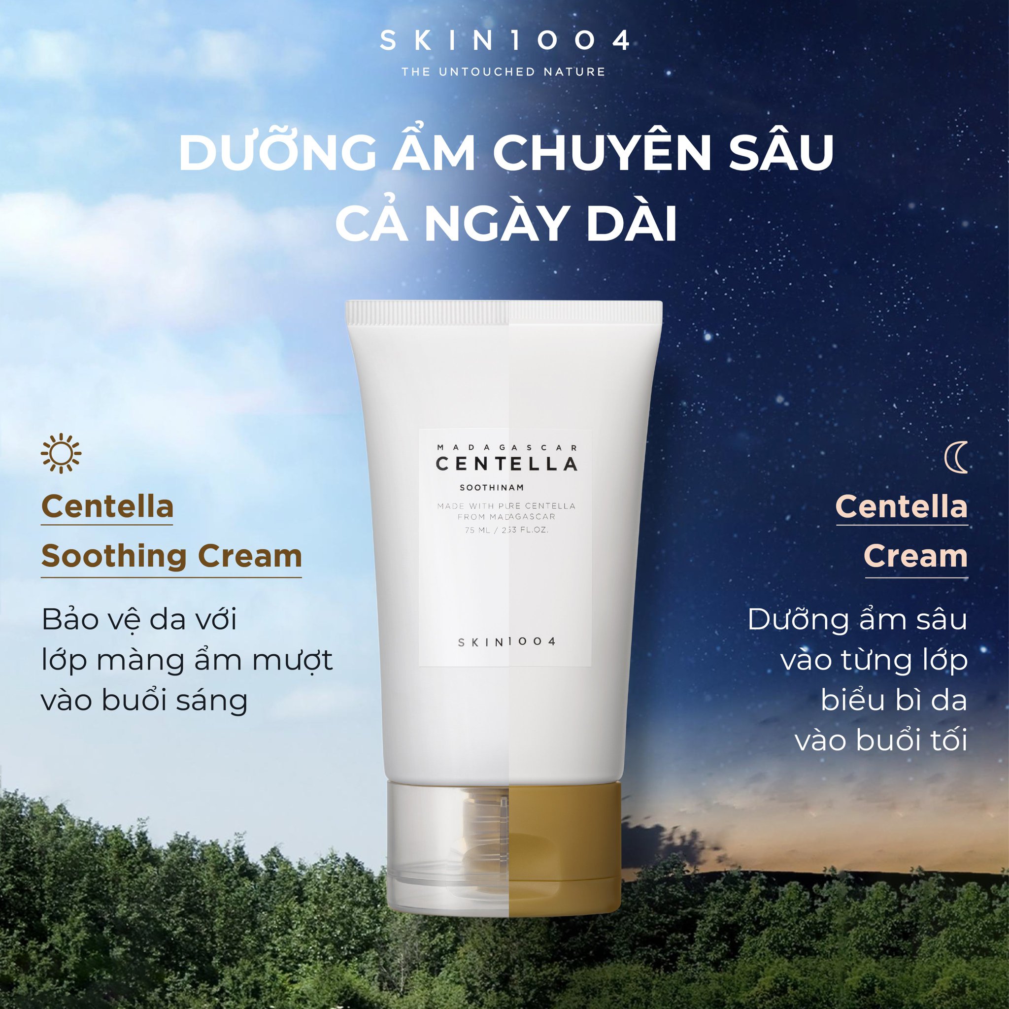 Kem Dưỡng Da Rau Má Dưỡng Ẩm Làm Dịu Da Cho Khô Skin1004 Madagascar Centella Soothing Cream 75ml