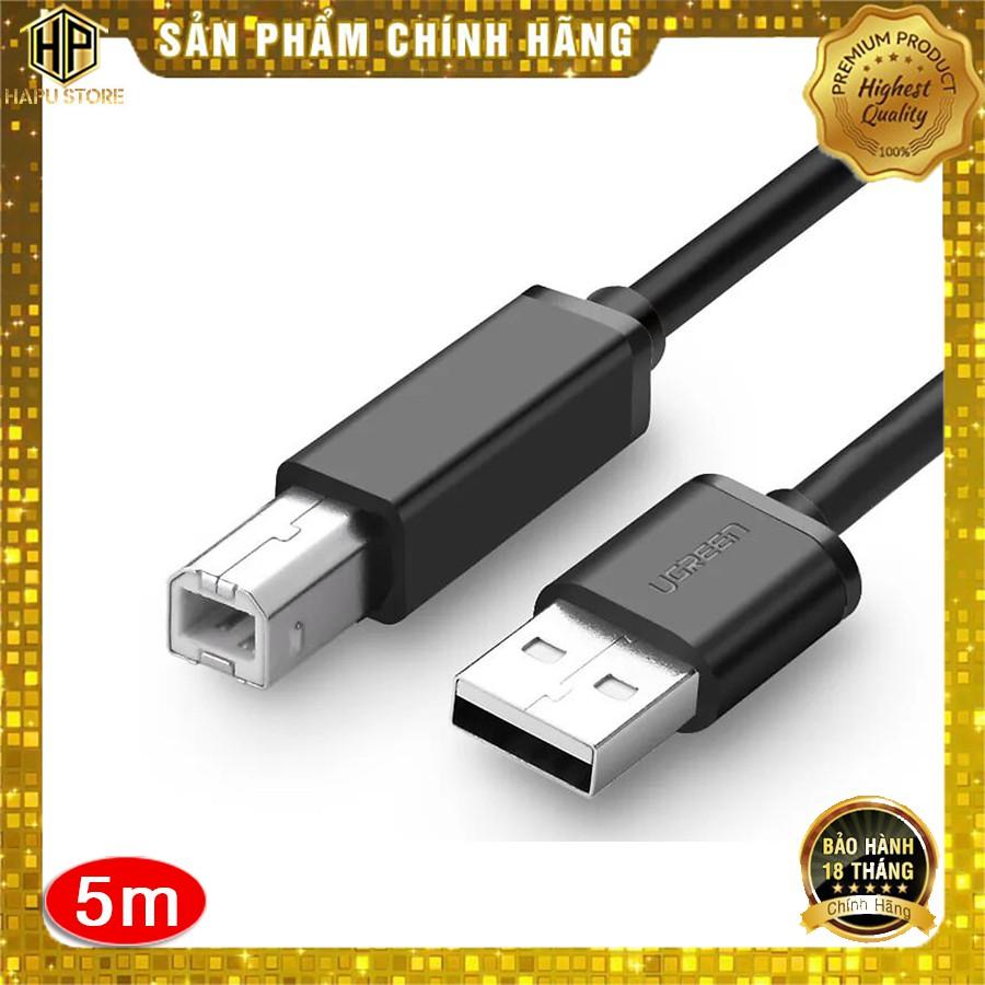 Cáp máy in Ugreen 10329 dài 5m chuẩn USB 2.0 chính hãng - Hàng Chính Hãng