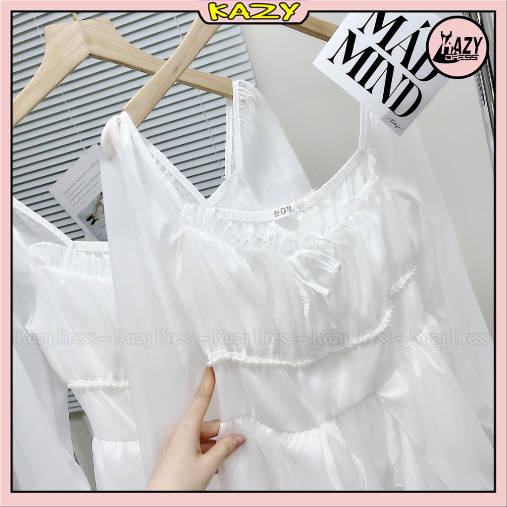 Váy tơ bèo ngọc 2 lớp phong cách tiểu thư siêu sang chảnh KAZY DRESS V052