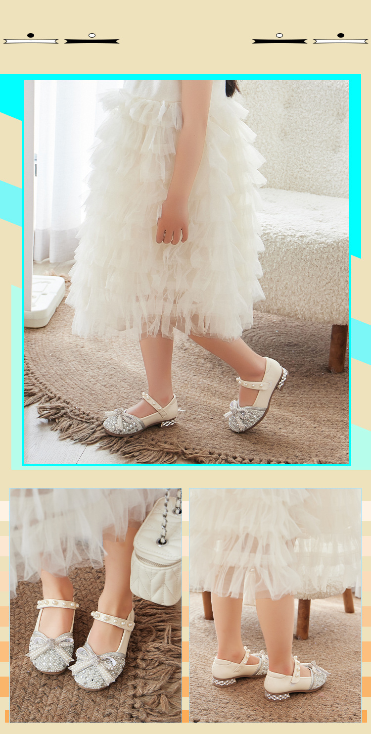 Giày búp bê công chúa đính đá cho bé gái size 26-37 hàng Quảng Châu cao cấp