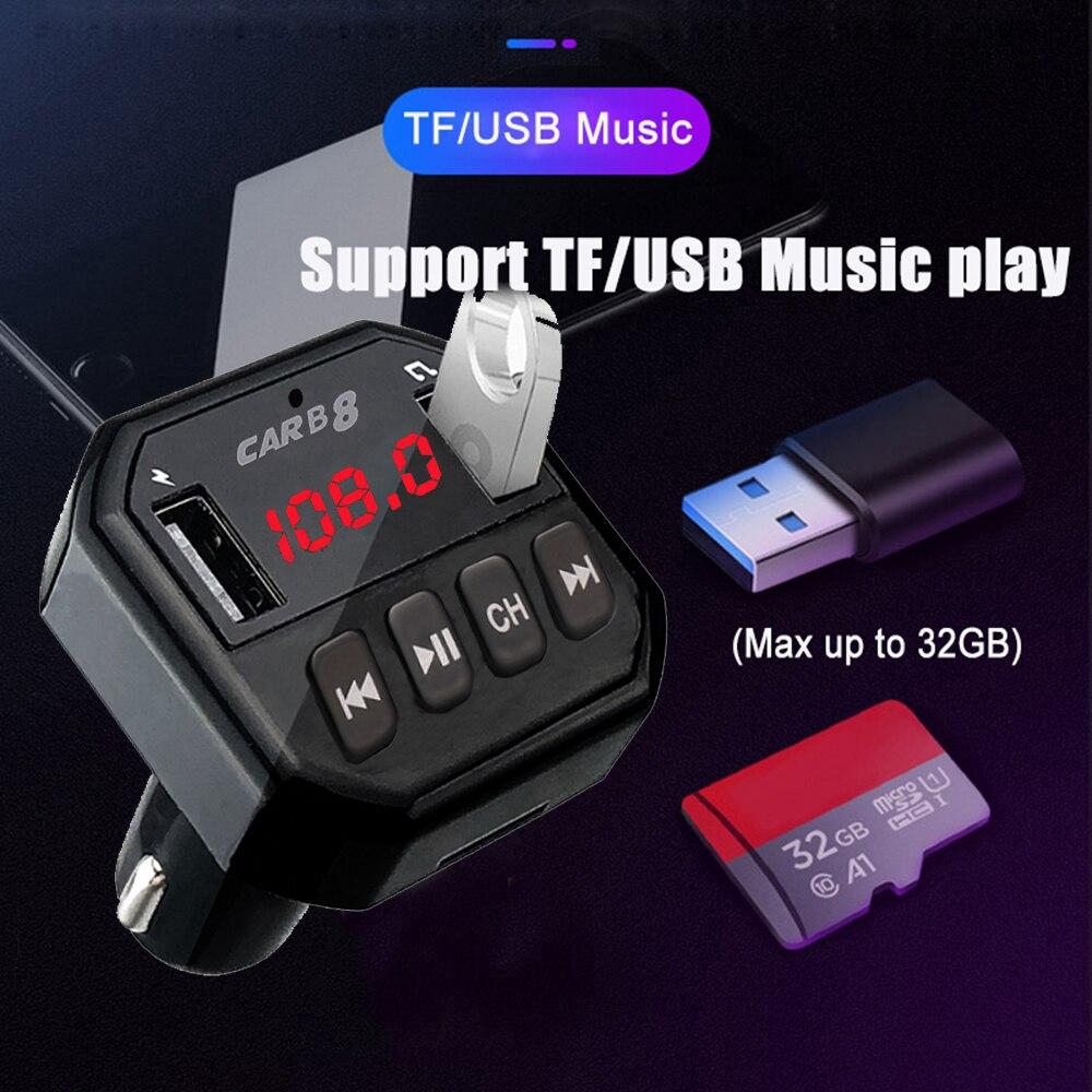 B8 Bluetooth Car MP3 Player Bộ điều chế máy phát FM rảnh tay Thẻ nhớ USB TF