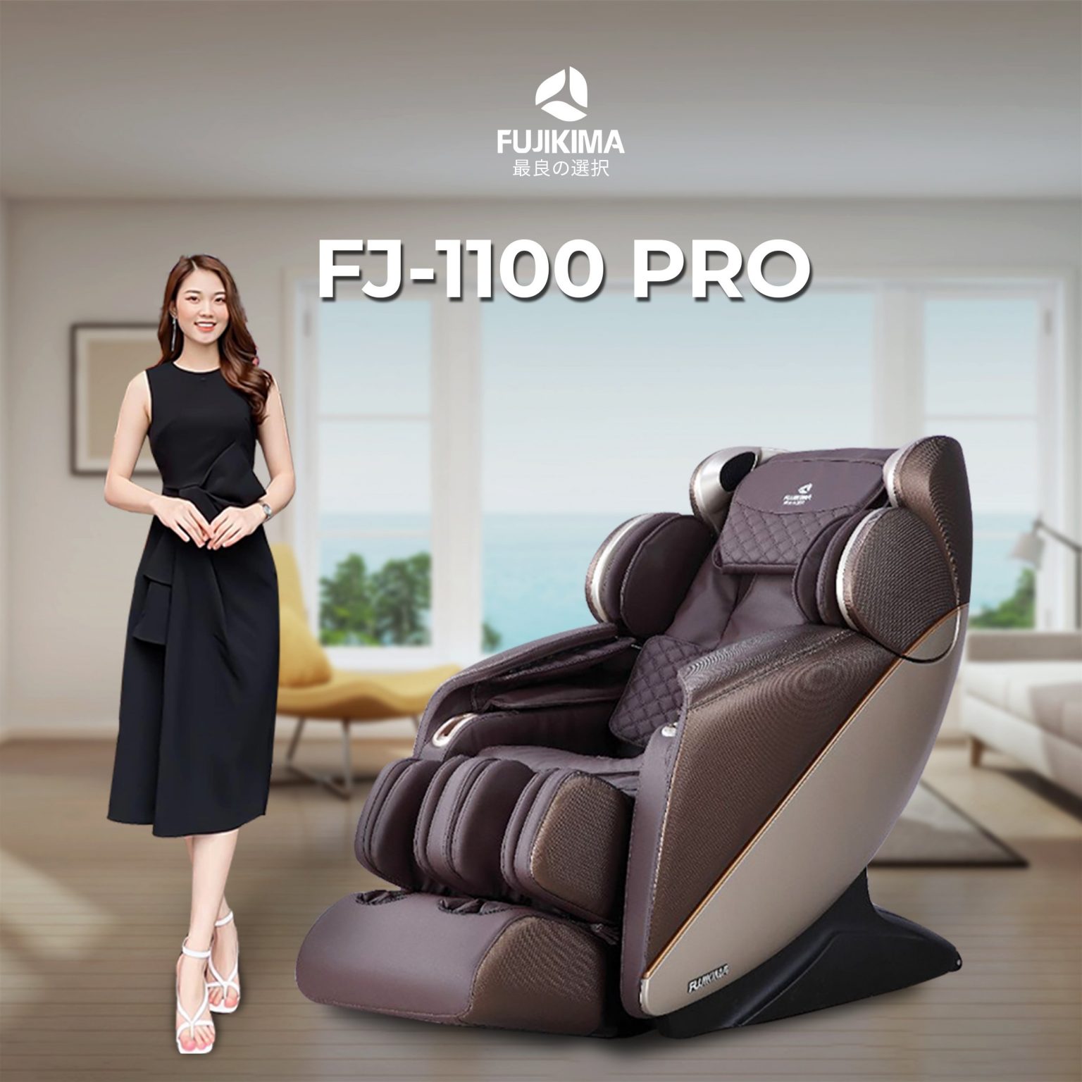 Ghế massage FUJIKIMA FJ-1100 PRO (GM-5D) - Hàng chính hãng