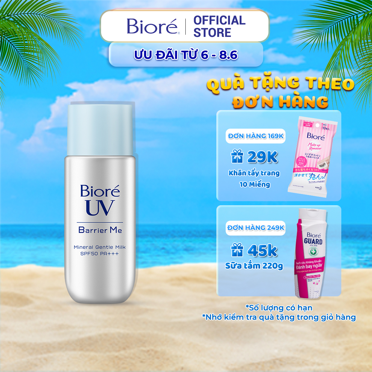 Bioré UV Barrier Me Sữa Chống Nắng Dịu Nhẹ SPF50 PA+++ 50ml