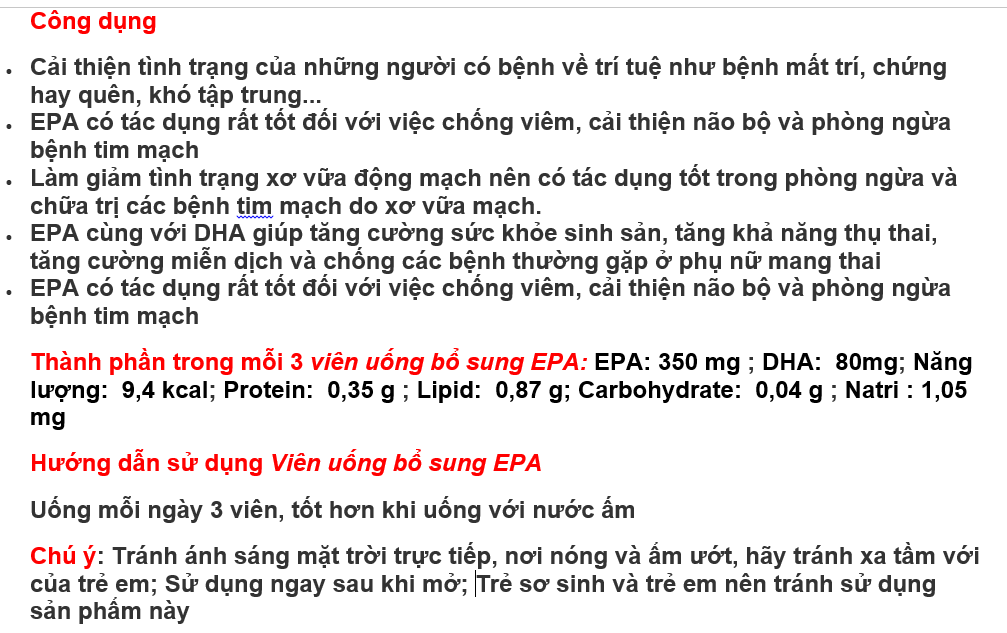 Túi đựng viên uống bổ máu tim mạch EPA DHA Nhật bản mã vạch 4511413404287