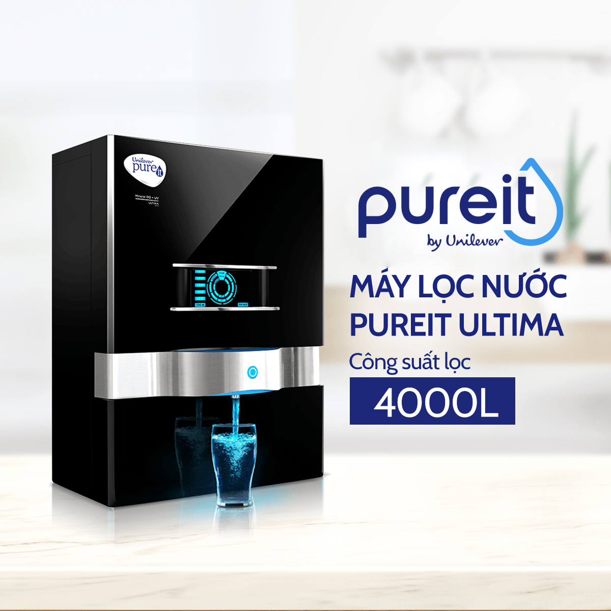 Máy Lọc Nước Pureit Ultima Lọc Nguyên Khối Tích Hợp Công Nghệ RO + UV + MF - Hàng chính hãng