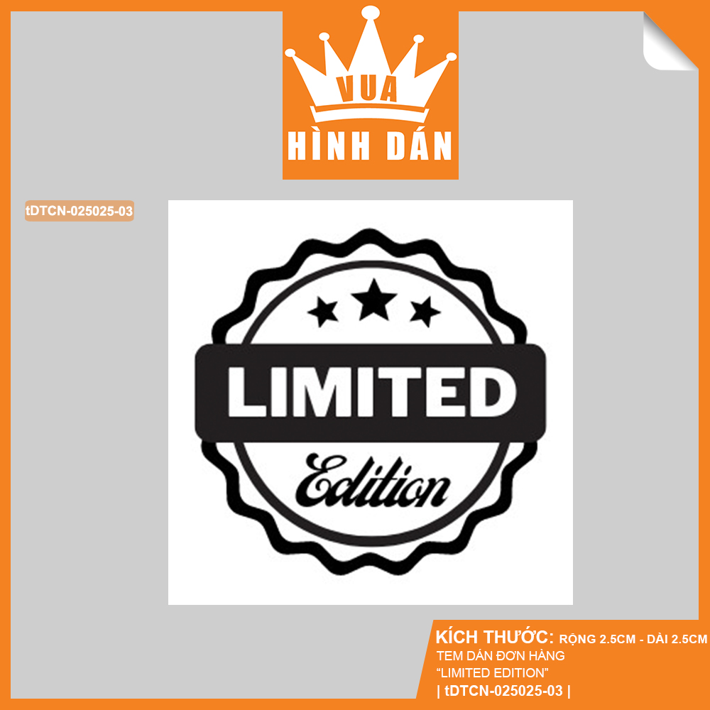 Set 100/500 sticker LIMITED EDITION tem phiên bản giới hạn dán lên túi hộp sản phẩm dành cho shop