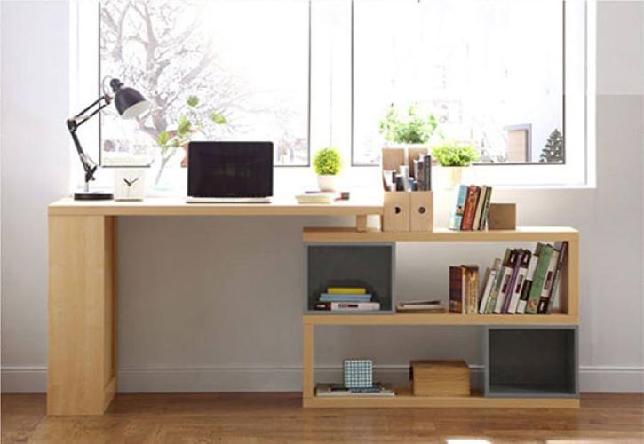 Bàn Học Gỗ, Bàn Làm Việc Gỗ Có Kệ Sách Tiện Dụng Kích Thước 120 – 200x55x77cm (BH-08)