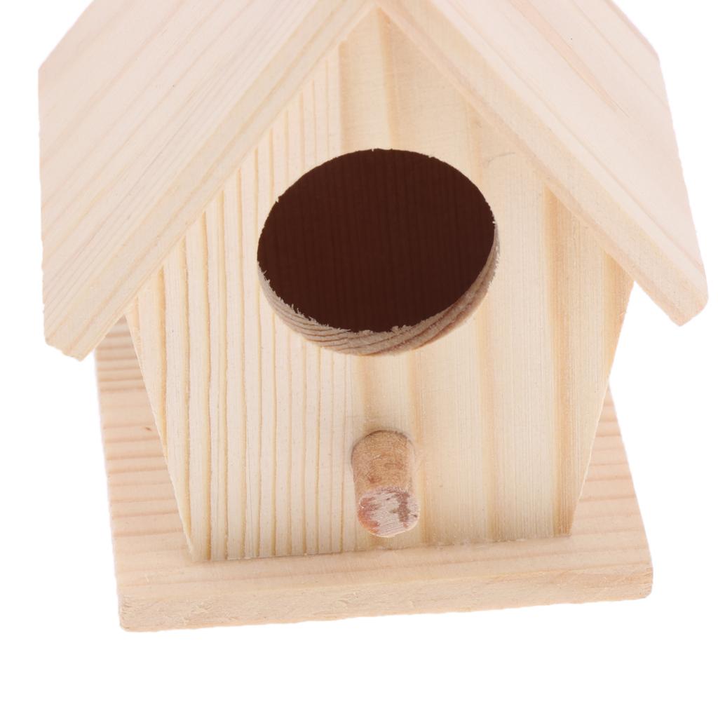 Bird Nest Natural Wood House DIY Parrot Parakeet Hanging Hamster Cage Toy