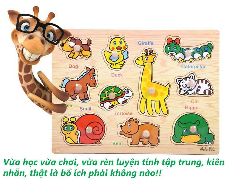 Bảng ghép hình chữ cái, chữ số, động vật