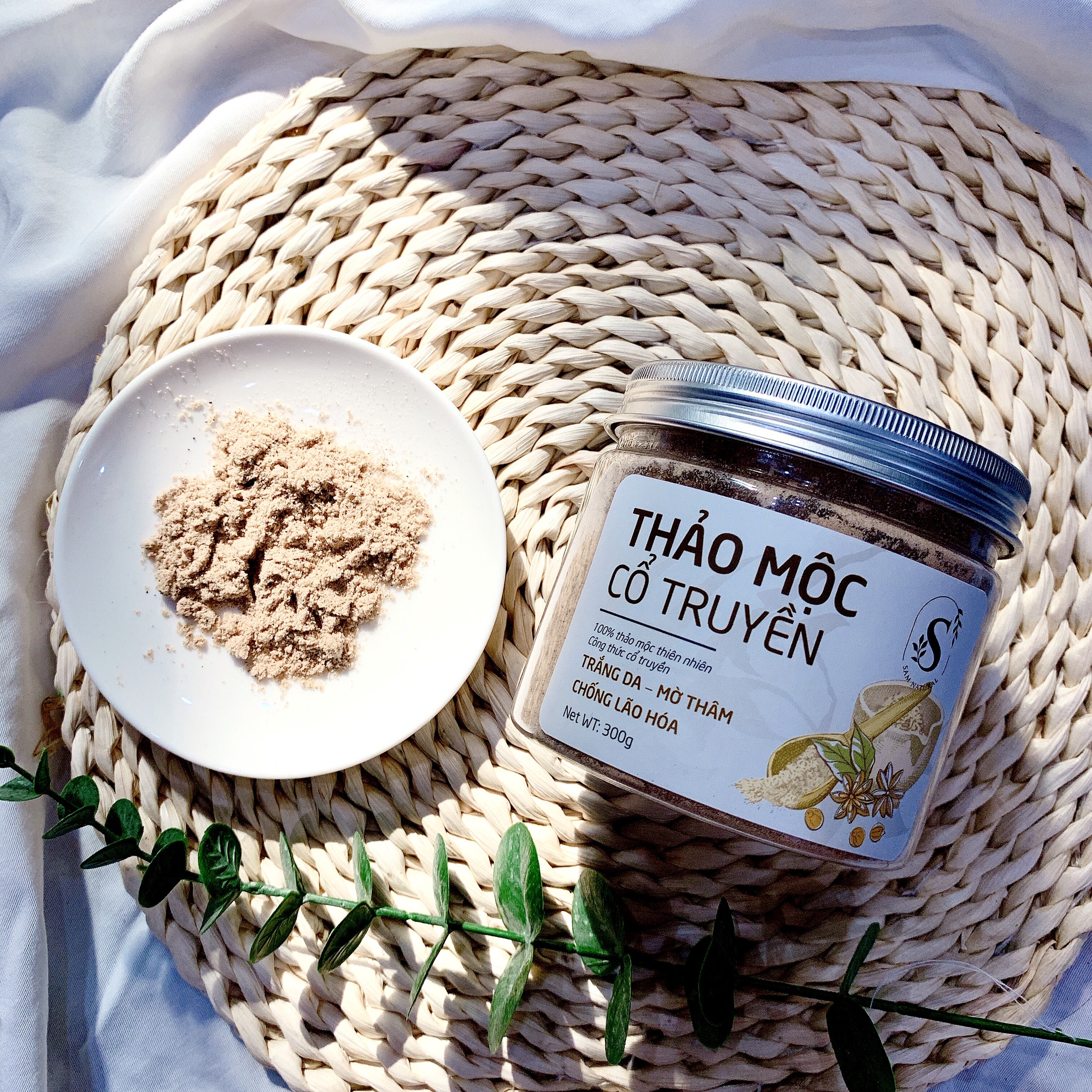 Bột Thảo Mộc Cổ Truyền Sam Natural (300gr) giúp tẩy da chết, làm sáng da