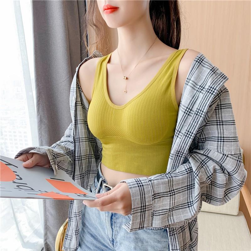 Áo Bra, áo bra đan dây sau lưng nữ ba lỗ thun không tay kiểu ôm body vải cotton co giãn tốt A003