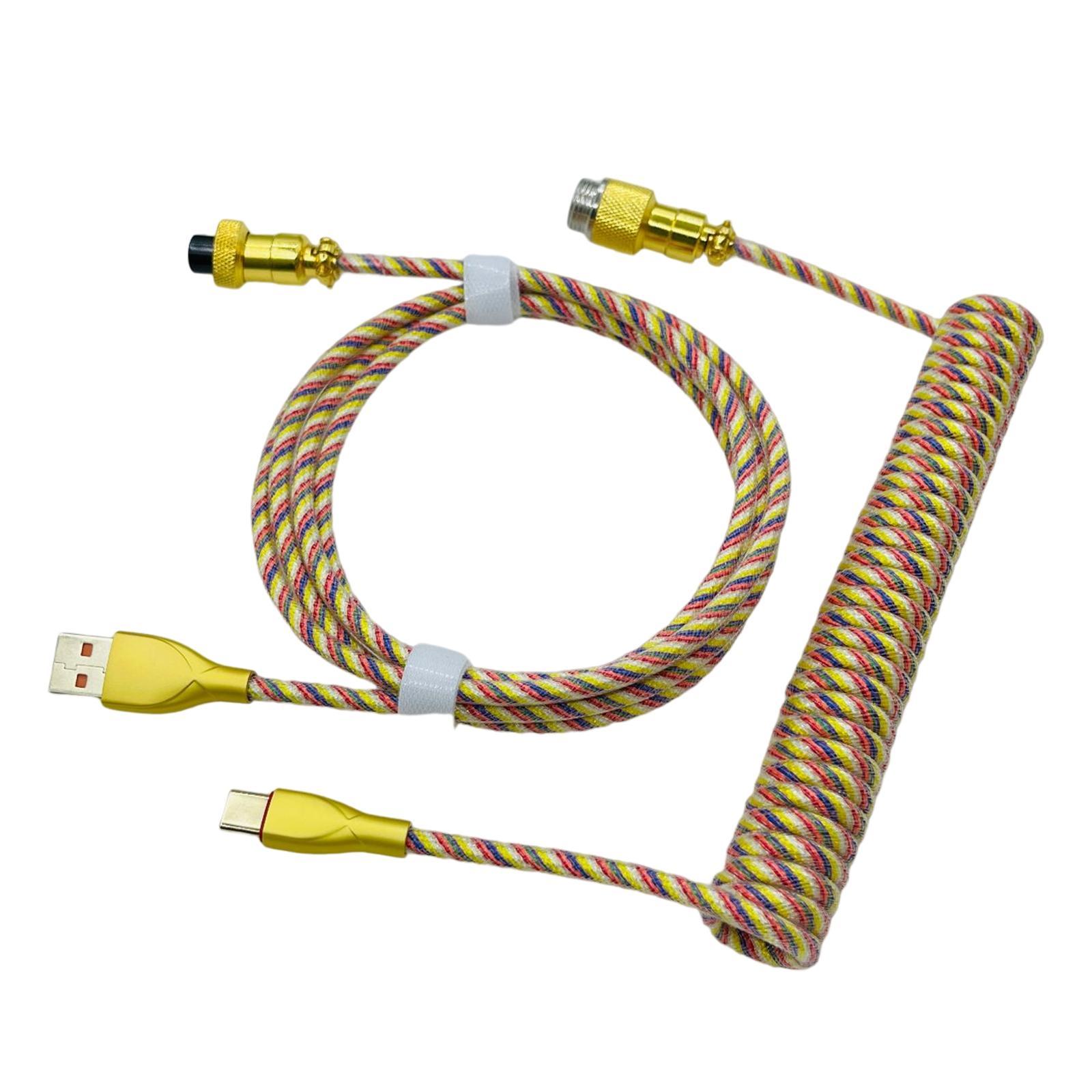 Coil Type C Cable for Mechanical Keyboard Detachable Keyboard Accessories Type C to Type A Cable