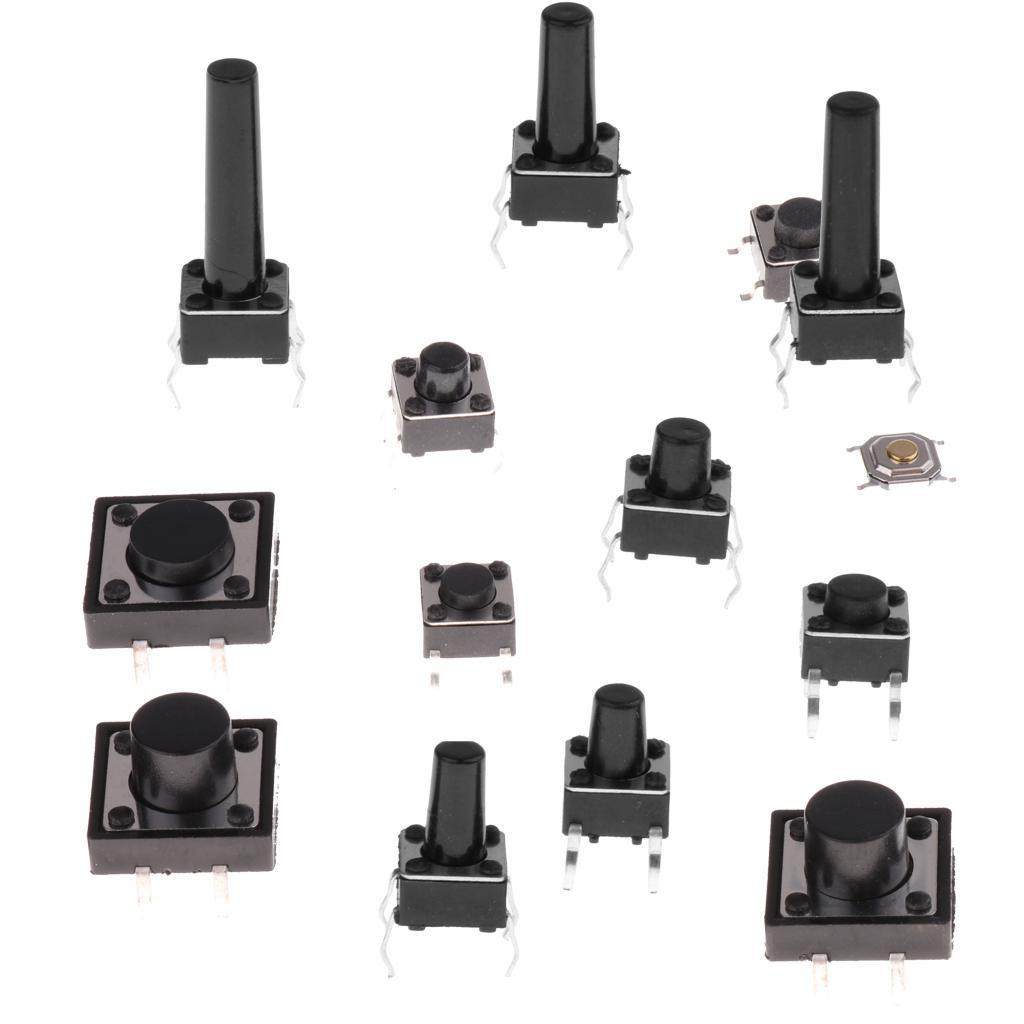 140pcs 14types Momentary Tactile Push Button Switch SMD Assortment Kit Set