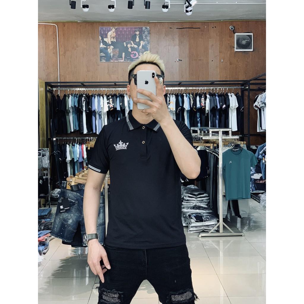 Áo Thun Nam Thêu Họa Tiết Vương Miện, Áo Polo Cổ Bẻ Chất Cá Sấu Siêu Đẹp, Hàng Chuẩn Store Xịn XEKOTINO