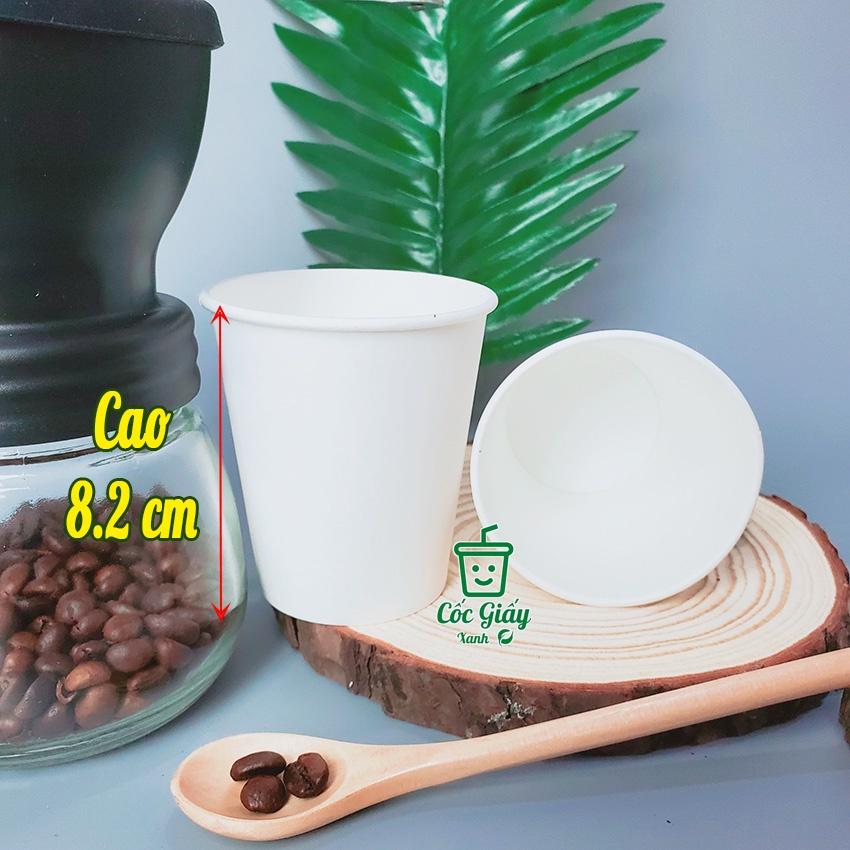 50 CỐC GIẤY XANH 210ml Size Nhỏ Dùng 1 Lần Uống Nước Cứng Cáp, Kín Kẽ