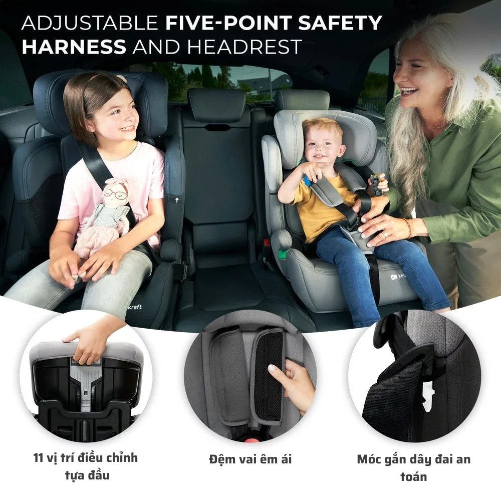 Ghế ngồi ô tô Kinderkraft Comfort up isize cho bé từ 15 tháng đến 12 tuổi - Hàng chính hãng