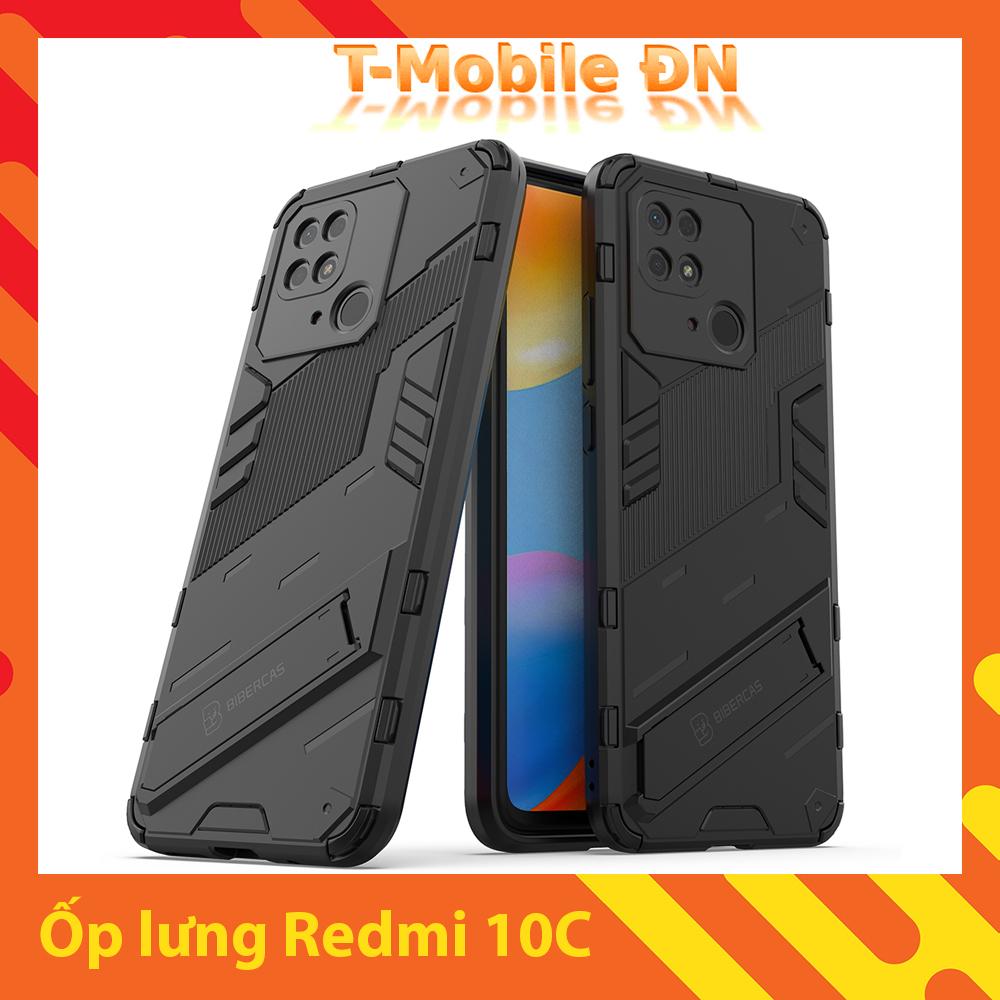 Ốp lưng cho Xiaomi Redmi 10C, Ốp chống sốc Iron Man PUNK cao cấp kèm giá đỡ cho Redmi 10C
