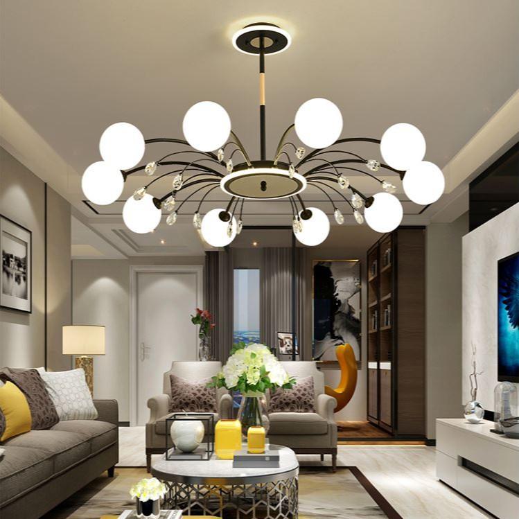 Đèn chùm kiểu dáng sang trọng, hiện đại trang trí nhà cửa cao cấp loại 10 bóng - kèm bóng LED chuyên dụng.