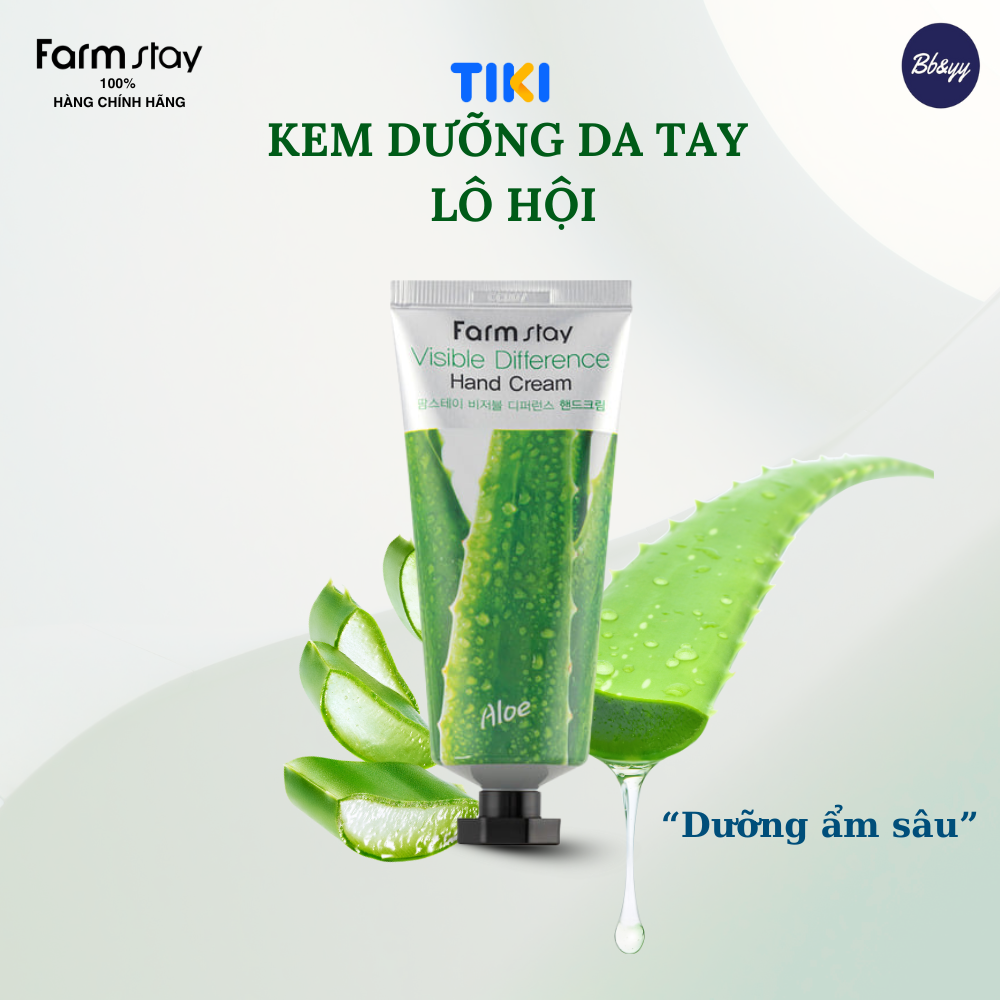 Kem Dưỡng Da Tay Lô Hội _ Farmstay Visible Difference Hand Cream Aloe