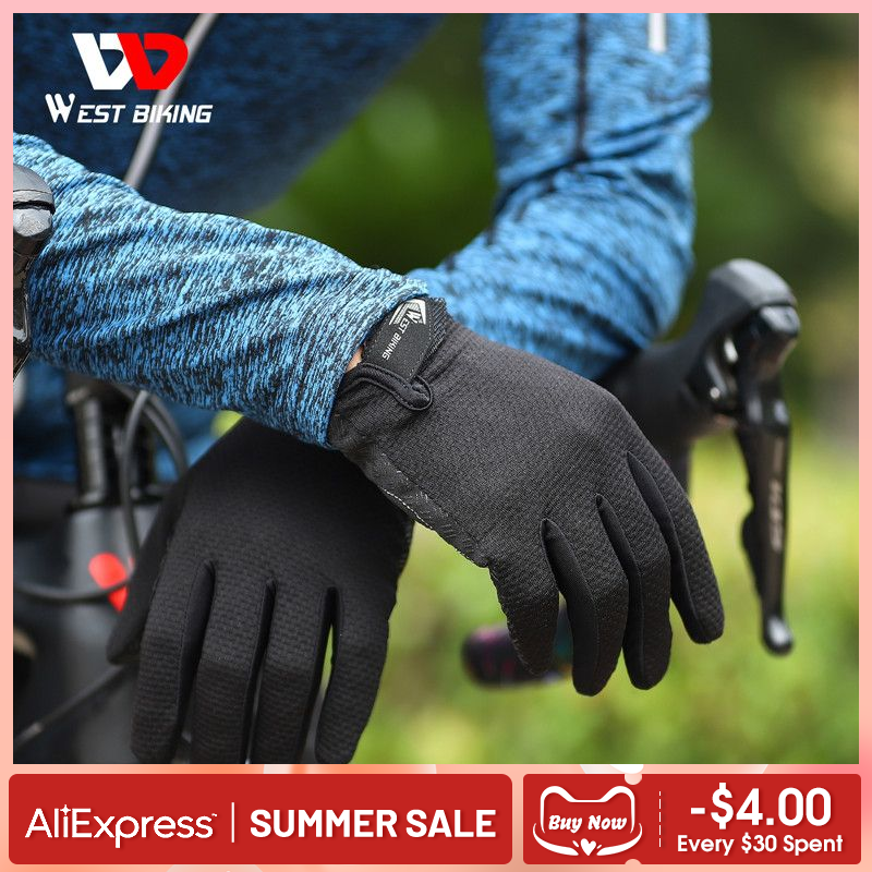 Găng tay đi xe đạp nam đạp xe đầy đủ/nửa ngón tay cảm ứng cảm ứng Găng tay xe đạp Găng tay xe đạp MTB Găng tay Color: Full Finger Black Size: XL