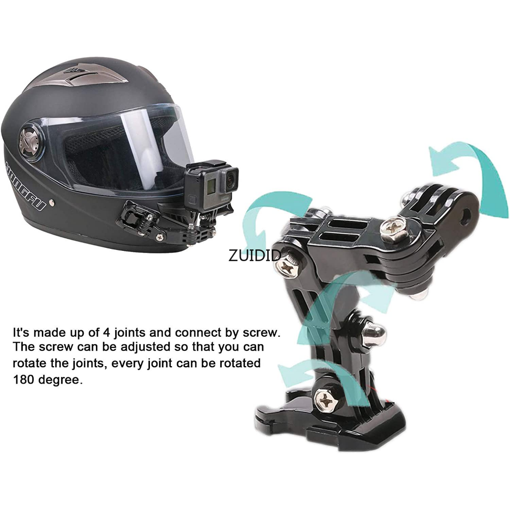34in1 Mũ bảo hiểm xe máy cằm Mount Bộ dụng cụ cho GoPro Hero 10 9 8 7 6 5 Phụ kiện máy ảnh Osmo