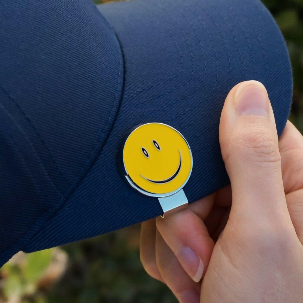 Smile Face Magnetic Hat Clip Golf Ball Markers Clip On Golf Cap Visor