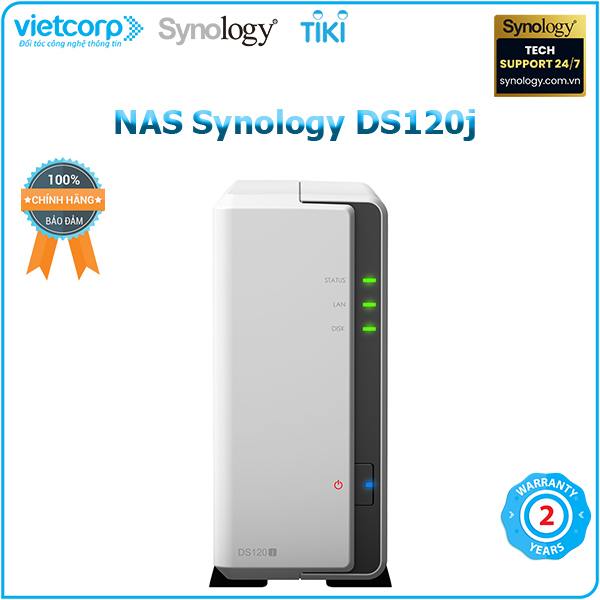 Thiết bị lưu trữ mạng NAS Synology DS120J (Trắng) - Hàng Chính Hãng