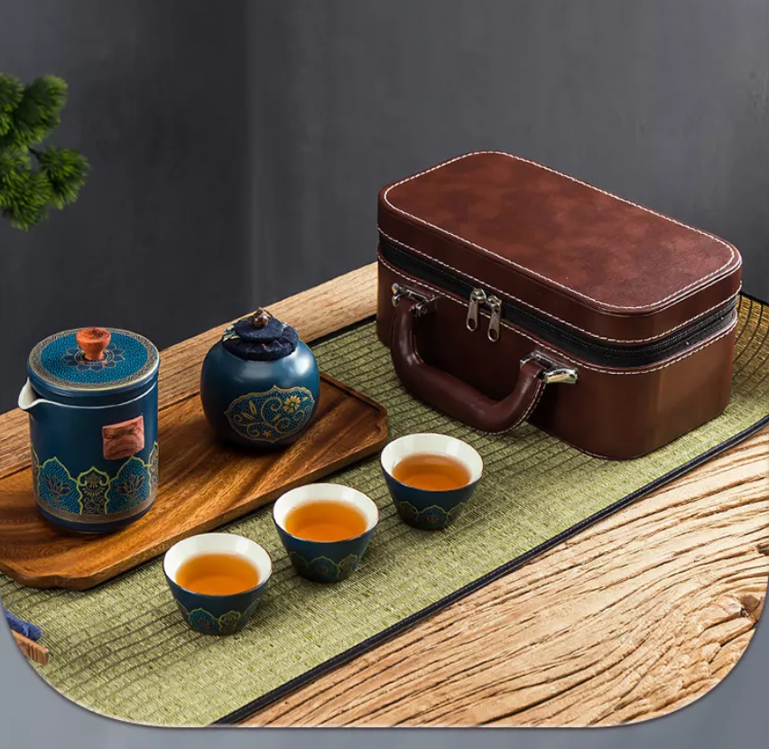 Bộ trà sứ du lịch tinh hoa Cofee drop set