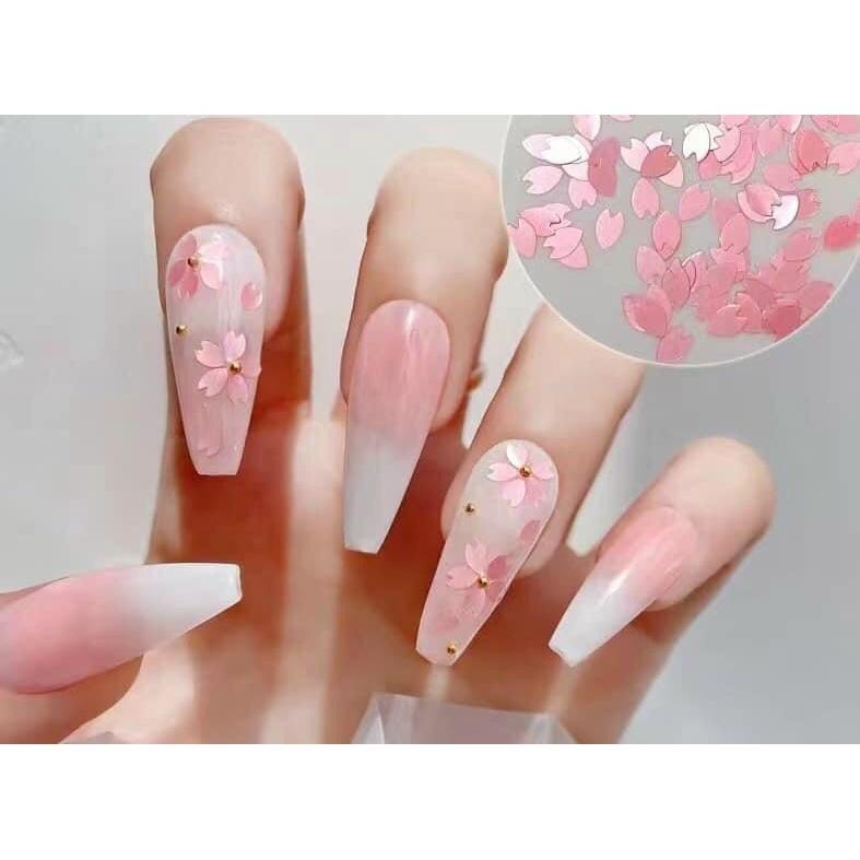 (Hàng mới về) Set phụ kiện hoa đính móng dễ thương dành cho Nail (set 6 hủ)