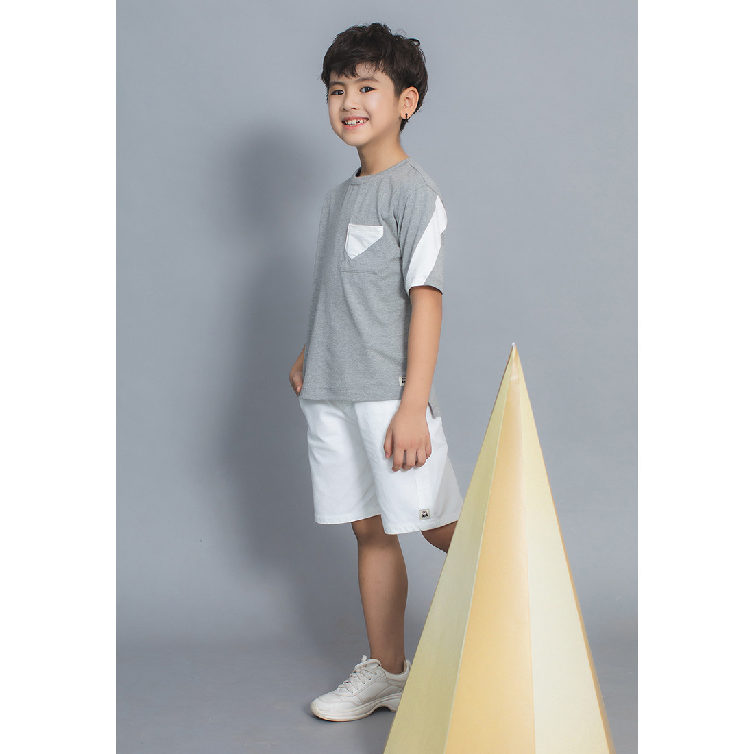 Quần short kaki trắng BT Lovekids - túi dọc - LK0341