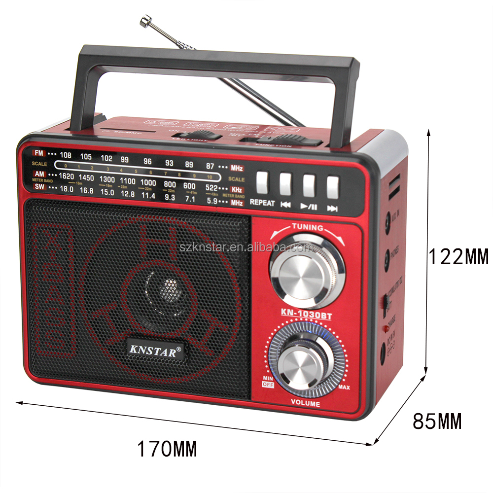 ĐÀI FM Knstar Chất Lượng Tốt  Am Fm Sw Đa Chức Năng  Radio Với USB/Khe Cắm SD KN-1030 BT chính hãng