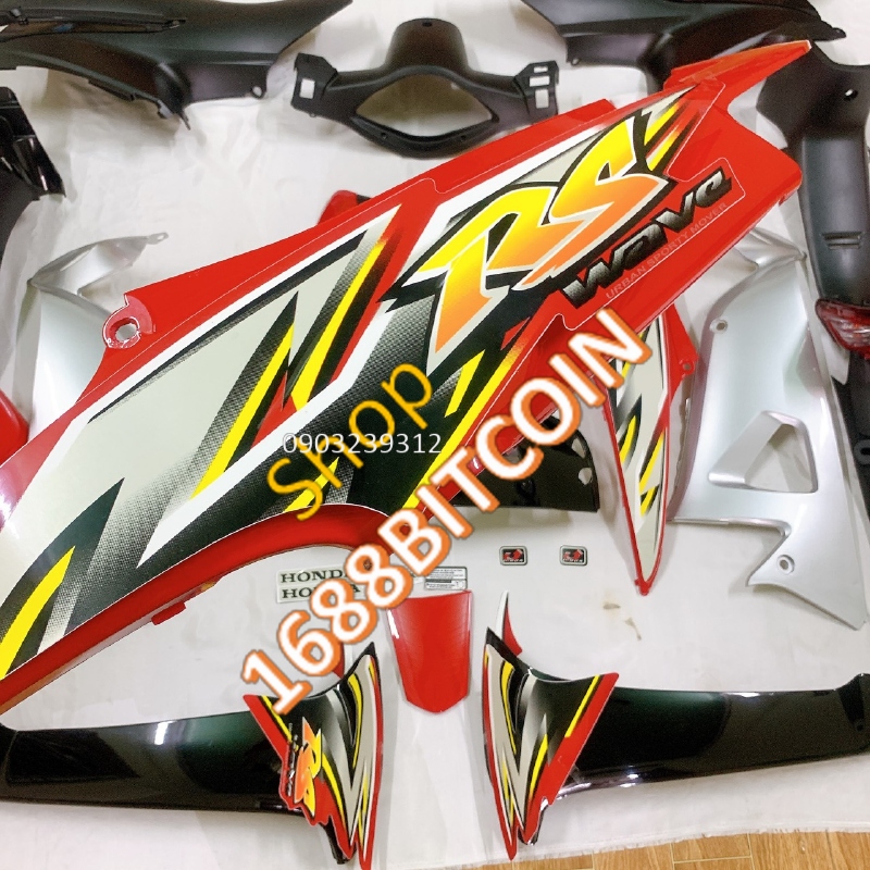 Bộ dàn áo nhựa dành cho xe wave rs 2008- S100-Alpha-50cc đời 2006 đến 2016 màu Đỏ -nhựa abs nguyên sinh cao cấp